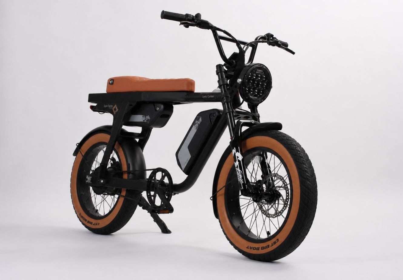 electric bicycle big tires Dual Battery 1000W E-Bike 70–80 Mile Range | 33 MPH Fat Tire Electric Bike Black Dog Edition | Full Suspension Commuter